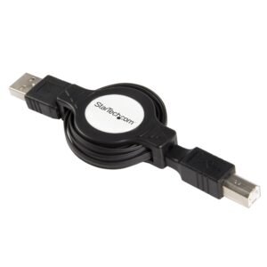 4 ft Retractable USB 2.0 Cable A to B - M/M