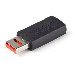 Secure Charging USB Data Blocker Adapter – Male to Female USB-A Charge-Only Adapter – No-Data Charge/Power-Only Adapter for Phone/Tablet