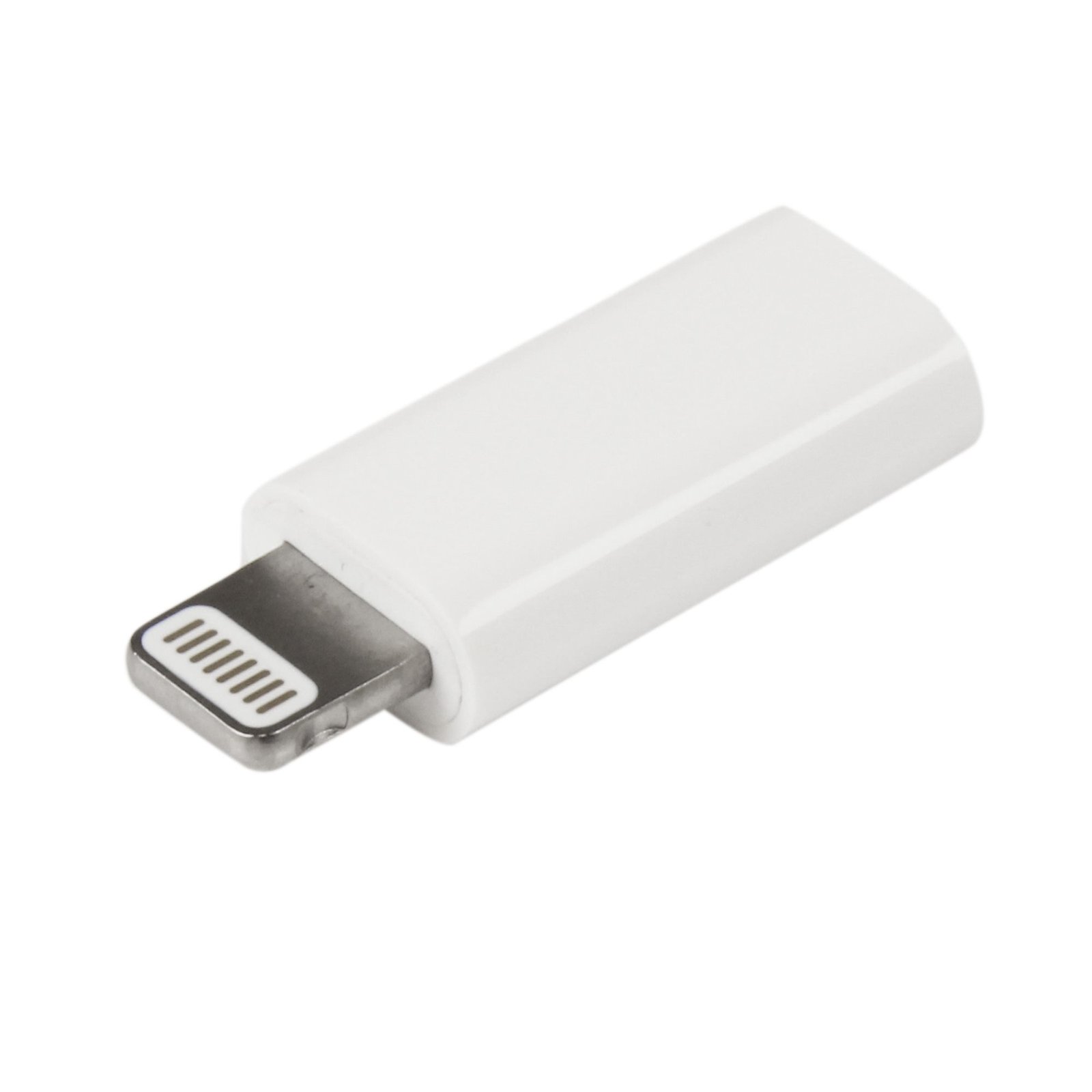 Micro USB to Lightning Adapter - Compact Micro USB to Lightning Connector for iPhone / iPad / iPod - Apple MFi Certified - White