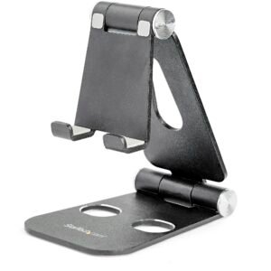 Phone and Tablet Stand - Foldable Universal Mobile Device Holder for Smartphones & Tablets - Adjustable Multi-Angle Ergonomic Cell Phone