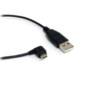 1 ft Micro USB Cable - A to Right Angle Micro B