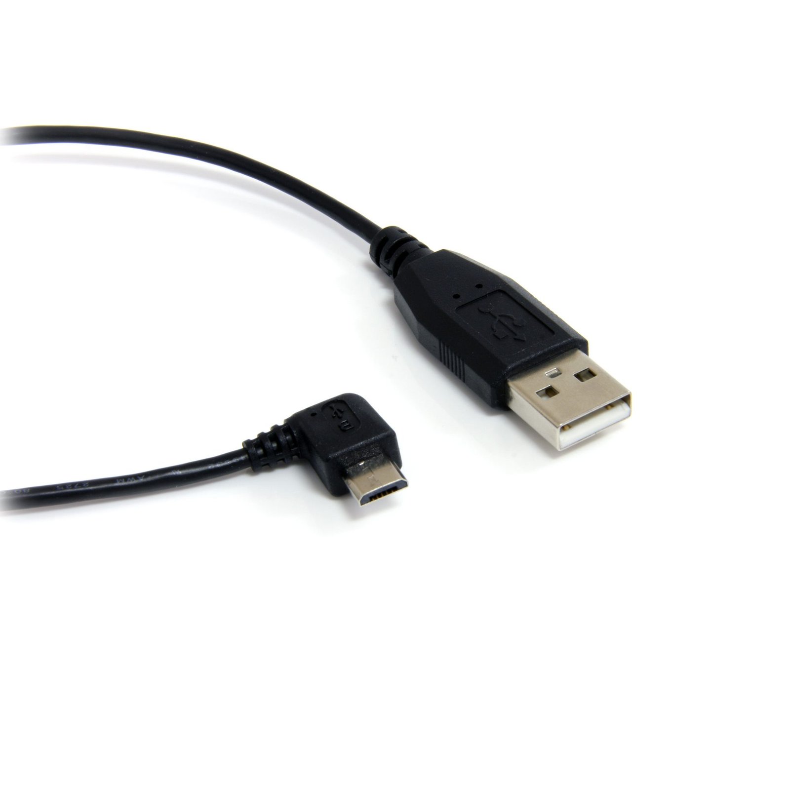 1 ft Micro USB Cable - A to Right Angle Micro B