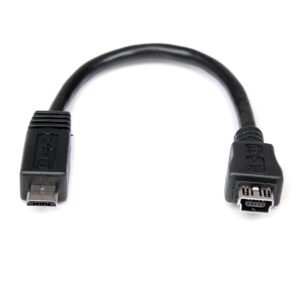 6in Micro USB to Mini USB Adapter Cable M/F