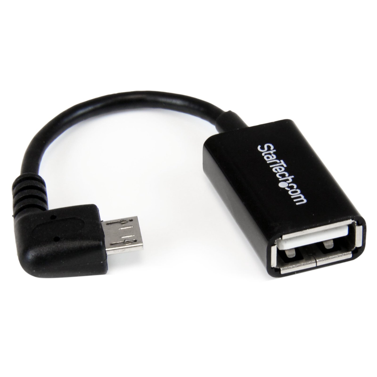 5in Right Angle Micro USB to USB OTG Host Adapter M/F
