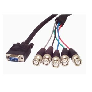 6 ft Coax HD15 VGA to 5 BNC Monitor Cable – M/M