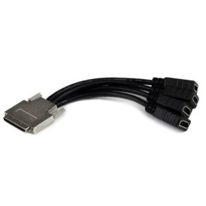 VHDCI Cable Full HD, 4 Port HDMI Breakout Cable for Video Card, 1920x1200 60Hz, 30 AWG, Mirror or Expand Video, VHDCI to HDMI Breakout