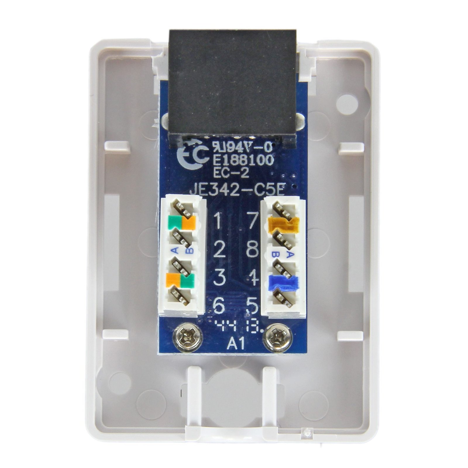 Single Cat5e RJ45 Wall Jack White with Keystone Jack - Image 2