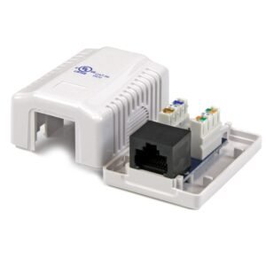 Single Cat5e RJ45 Wall Jack White with Keystone Jack
