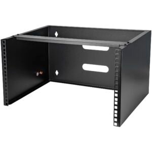 6U Wall Mount Network Rack - 14 Inch Deep (Low Profile) - 19" Patch Panel Bracket for Shallow Server and IT Equipment, Network Switches