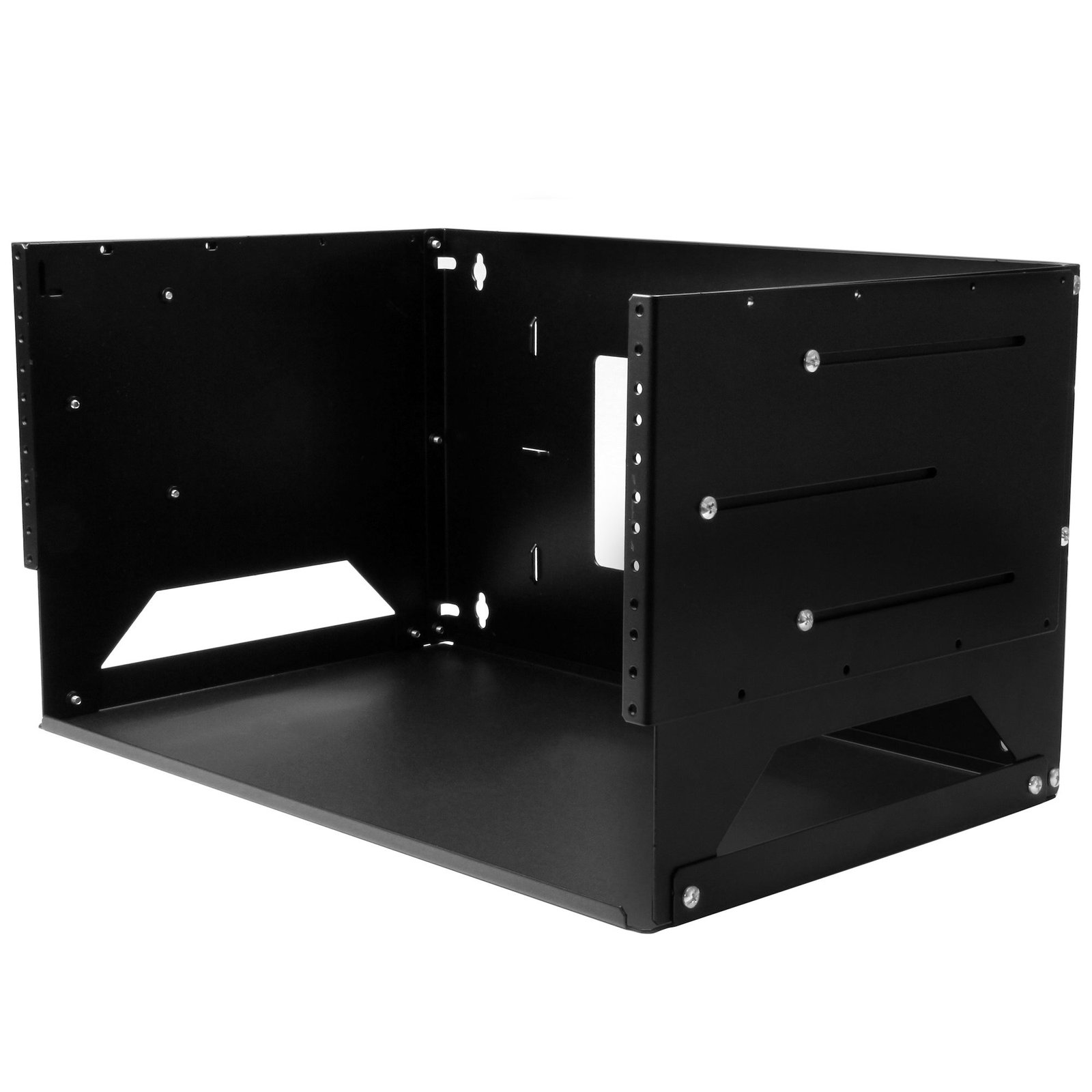 2-Post 4U Open Frame Wall Mount Network Rack with Built-in Shelf, Wall Mount Data Rack with Adjustable Depth for AV / Computer / IT