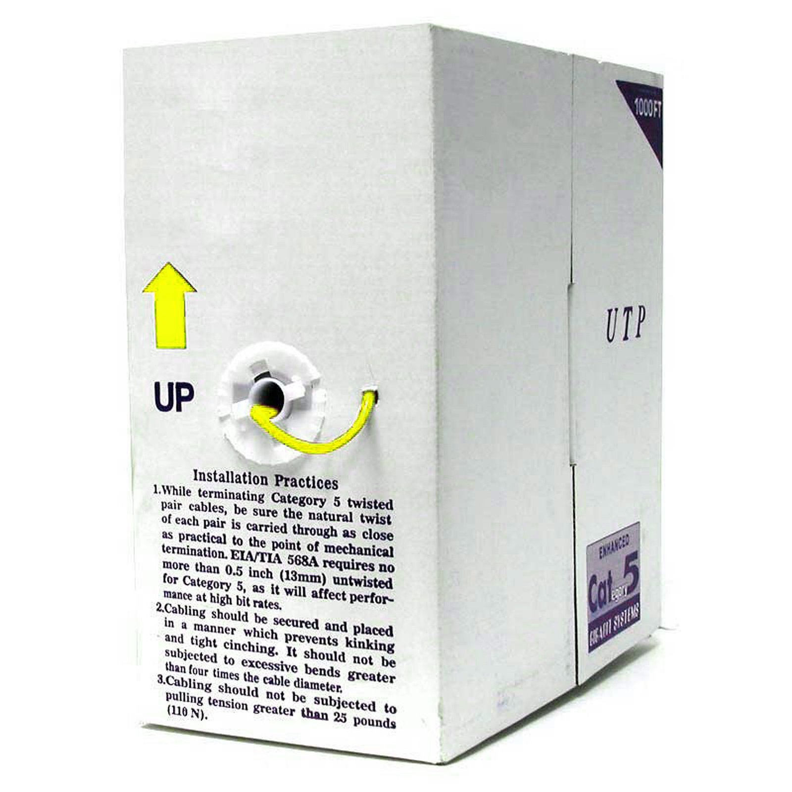 Yellow Cat 5e Stranded UTP Patch Cable - Sold by the Foot