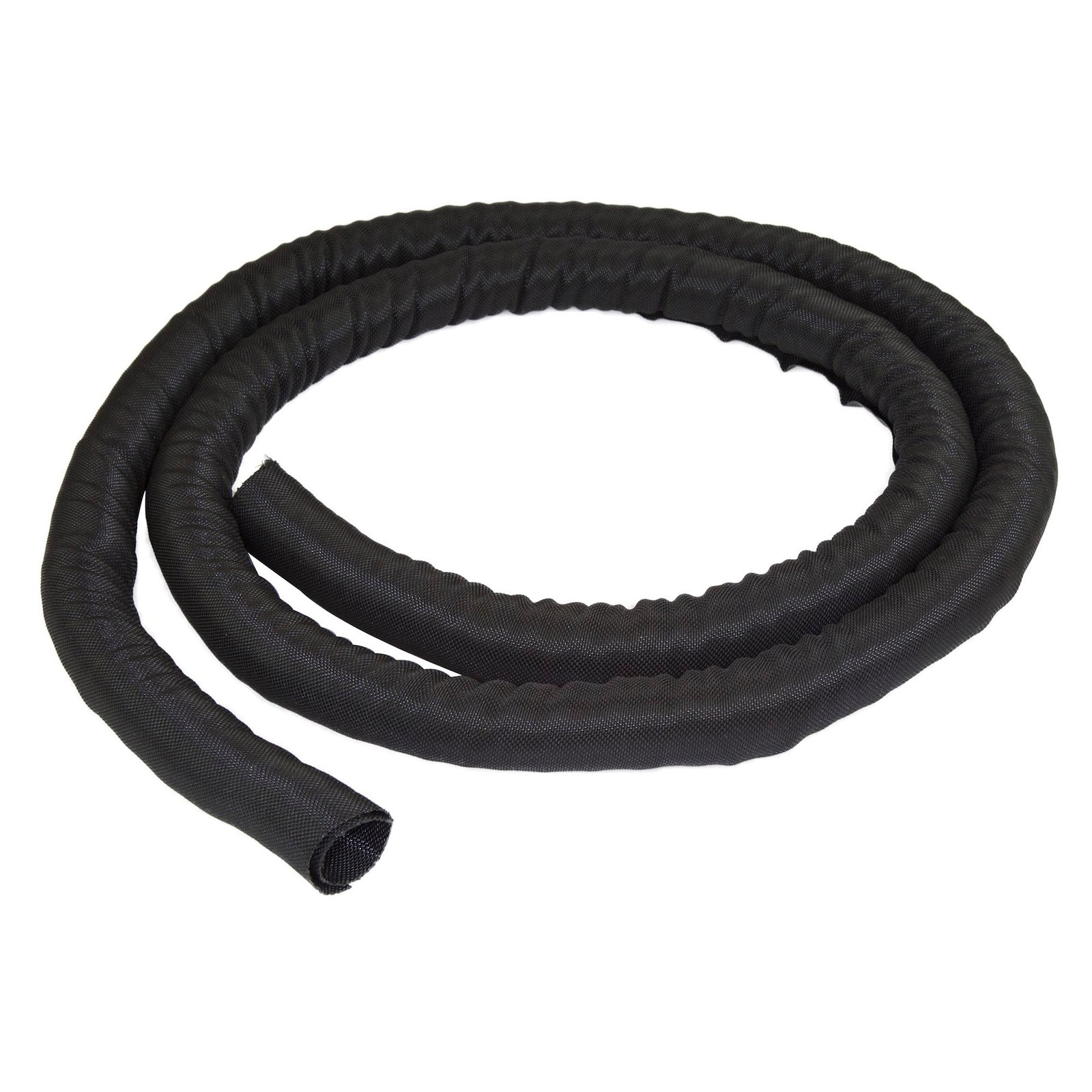 6.5' (2m) Cable Management Sleeve - Flexible Coiled Cable Wrap - 1.0-1.5" dia. Expandable Sleeve - Polyester Cord