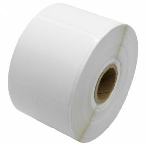 Barcode Printer Label: 1 15/16 in Label Wd, 2 in Label Ht, White, 1 in Core Dia.