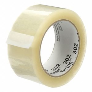 3M Box Sealing Tape, PK 24: 1.6 mil Tape Thick, 3 in x 110 yd, 3 in, Clear, 302, Light-Duty, 24 PK