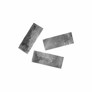 3M Tamper Seal Strip: 4 in Label Wd, 4 in x 2 in, 2 in Label Ht, Silver, English, 25 PK