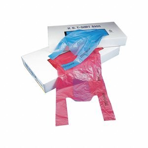 T-Shirt Bag: 0.65 mil Thick, 24 in Ht, 12 in Wd, 8 in Dp, High Density Polyethylene (HDPE), 1,000 PK
