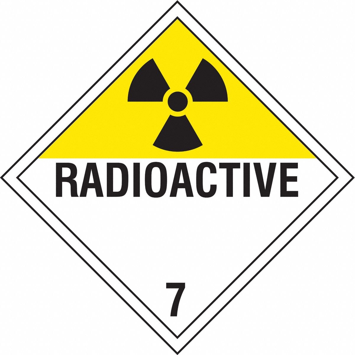 STRANCO INC DOT Container Placard: Radioactive, 10 3/4 in x 10 3/4 in, 10 3/4 in Label Ht, 10 PK
