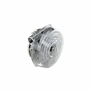 AMETEK Brushless Blower: 5 in Body Dia, 24V DC, 1 Blower Stages, Tangential Bypass