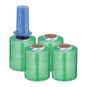 APPROVED VENDOR Stretch Wrap Film: 80 ga Gauge, 5 in Overall Wd, 1,000 ft Overall Lg, Green, 4 PK