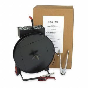 Plastic Strapping Kit: Fits 1/2 in Strap Wd, 0.026 in Thick, 500 lb Break Strength, 500 Open Seals