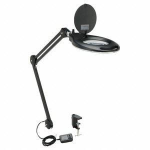 APPROVED VENDOR Round Magnifier Light: LED, 1.75x, 3 Diopter, 678 lm Max Brightness, 33 in Arm Reach