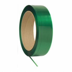 APPROVED VENDOR Plastic Strapping: 3/8 in Strapping Wd, 0.02 in Thick, 500 lb Break Strength, Green