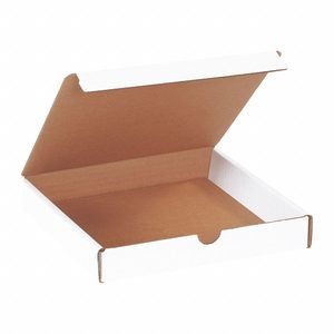 Literature Mailer: White, ECT-32-B, Corrugated Cardboard, Single Wall, 8 in x 8 in x 1 1/4 in
