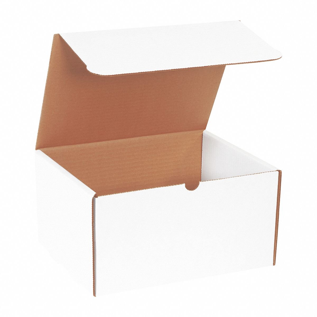 Literature Mailer: White, ECT-32-B, Corrugated Cardboard, Single Wall, 11 1/8 in x 8 3/4 in x 6 in
