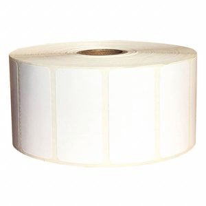 APPROVED VENDOR Barcode Printer Label: 2 in Label Wd, 1 in Label Ht, White, 1 in Core Dia., Gloss