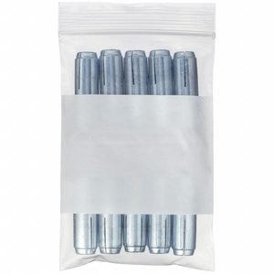 APPROVED VENDOR Reclosable Bag: 2 mil Thick, 4 in Wd, 6 in Lg, Hang Hole Not Included, Bag, 100 PK