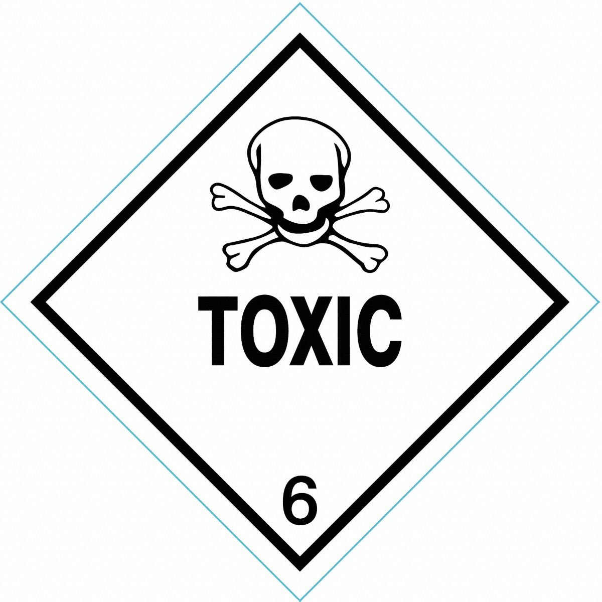 APPROVED VENDOR DOT Container Label: Toxic, 4 in x 4 in, 4 in Label Ht, 4 in Label Wd, Paper, 500 PK