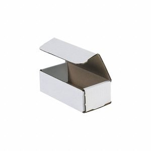 Literature Mailer: 6 in x 3 in x 2 in, White, ECT-32-B, Corrugated Cardboard, Single Wall, 50 PK