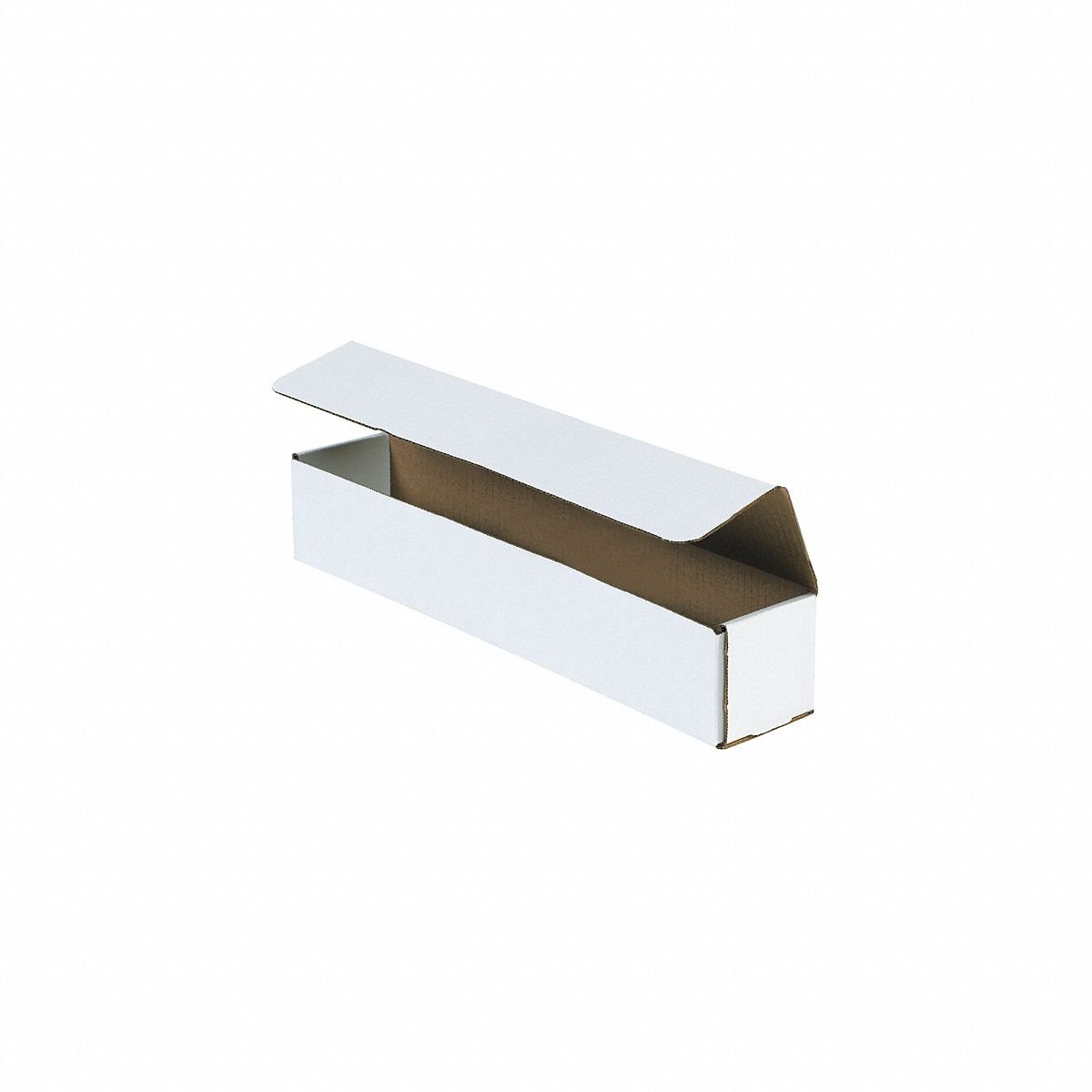 Literature Mailer: 17 1/2 in x 3 1/2 in x 3 1/2 in, White, ECT-32-B, Corrugated Cardboard, 50 PK