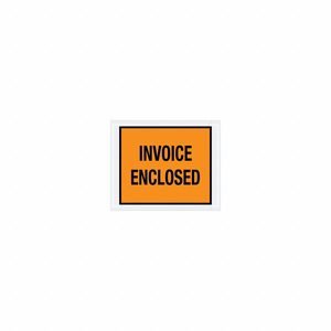 APPROVED VENDOR Invoice Envelope: 4 1/2 in x 5 1/2 in, Invoice Enclosed, Orange, Centered, 1,000 PK
