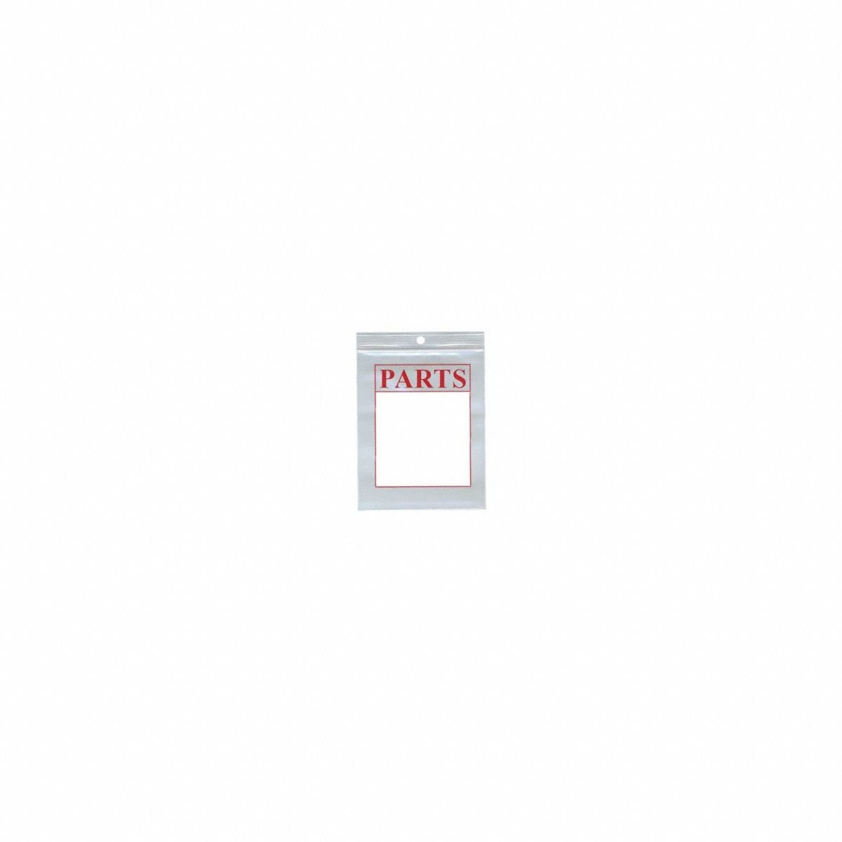 APPROVED VENDOR Reclosable Bag: PARTS, 4 mil Thick, 3 in Wd, 4 in Lg, Hang Hole Included, 1,000 PK