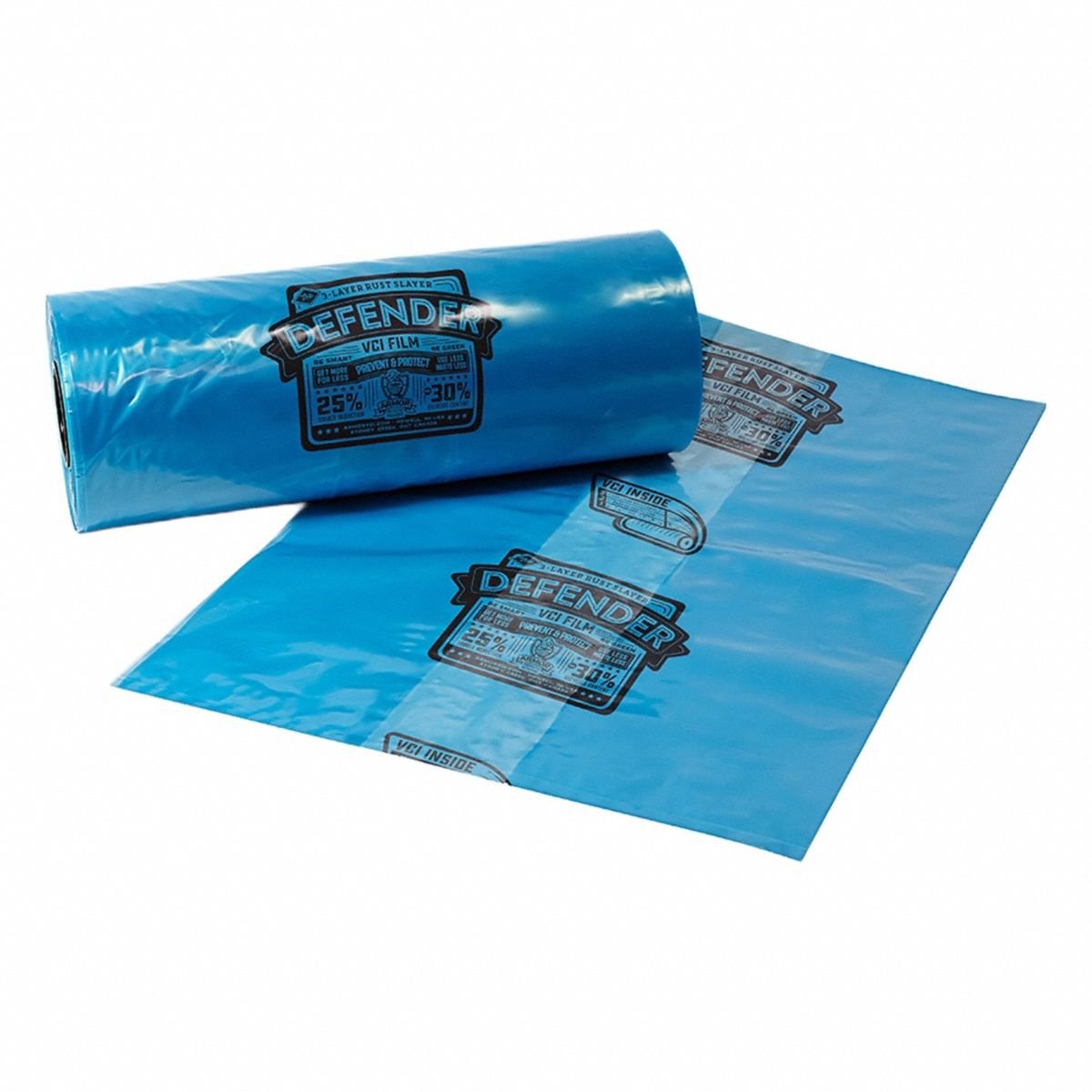 Packaging Bag: 4 mil Thick, 34 in Wd, 50 in Lg, 31 in, Blue, Roll, Gusseted, Open Top, 50 PK