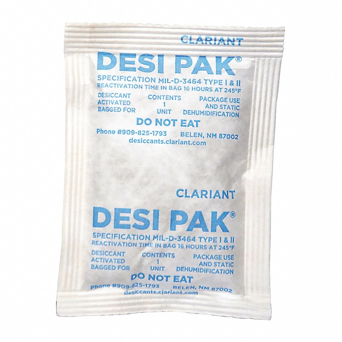 Desiccant: 3 in Wd, 4 in Lg, 0.83 cu ft Area Protected, 1 oz Desiccant Bag Size, Drum, 1,300 PK