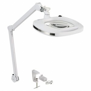 AVEN Rectangular Magnifier Light: LED, 1.75x, 3 Diopter, 1,100 lm Max Brightness, 36 in Arm Reach