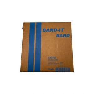Stainless Steel Band: 0.03 in Strapping Thick, 1,875 lb Break Strength, 100 ft Strapping Lg, 201