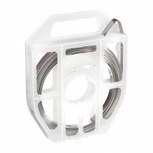 Stainless Steel Band: 0.03 in Strapping Thick, 1,800 lb Break Strength, 50 ft Strapping Lg, Gray