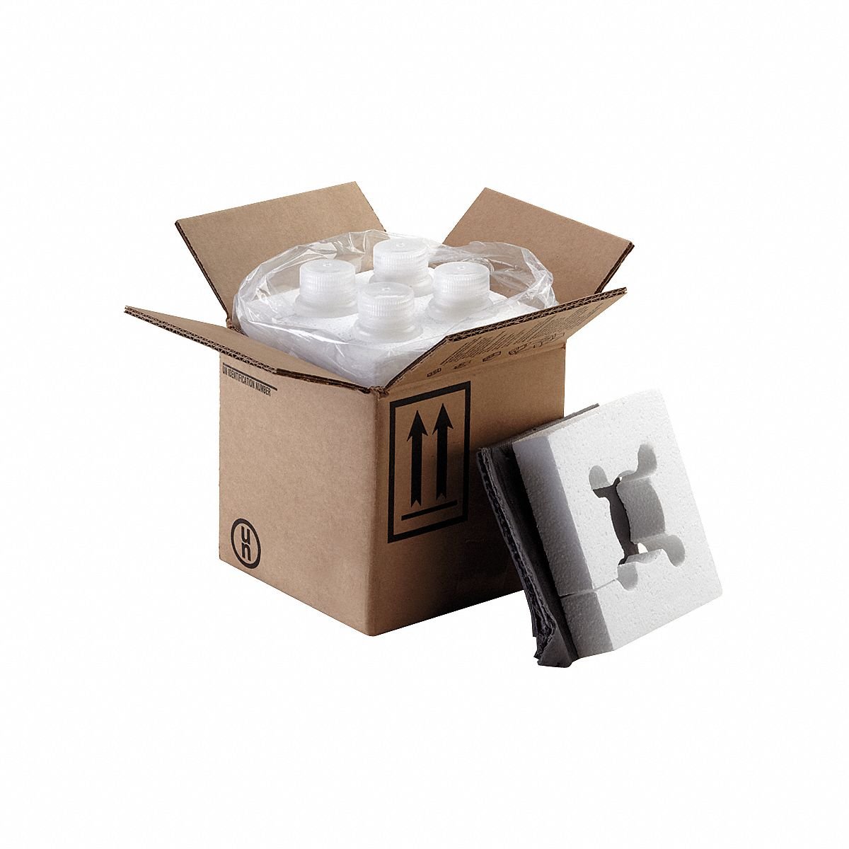 BERLIN Hazardous Material Shipping Kit: 8 3/16 in x 8 3/16 in x 7 3/4 in, ( 4 ) : 8 oz Bottle, 4 PK
