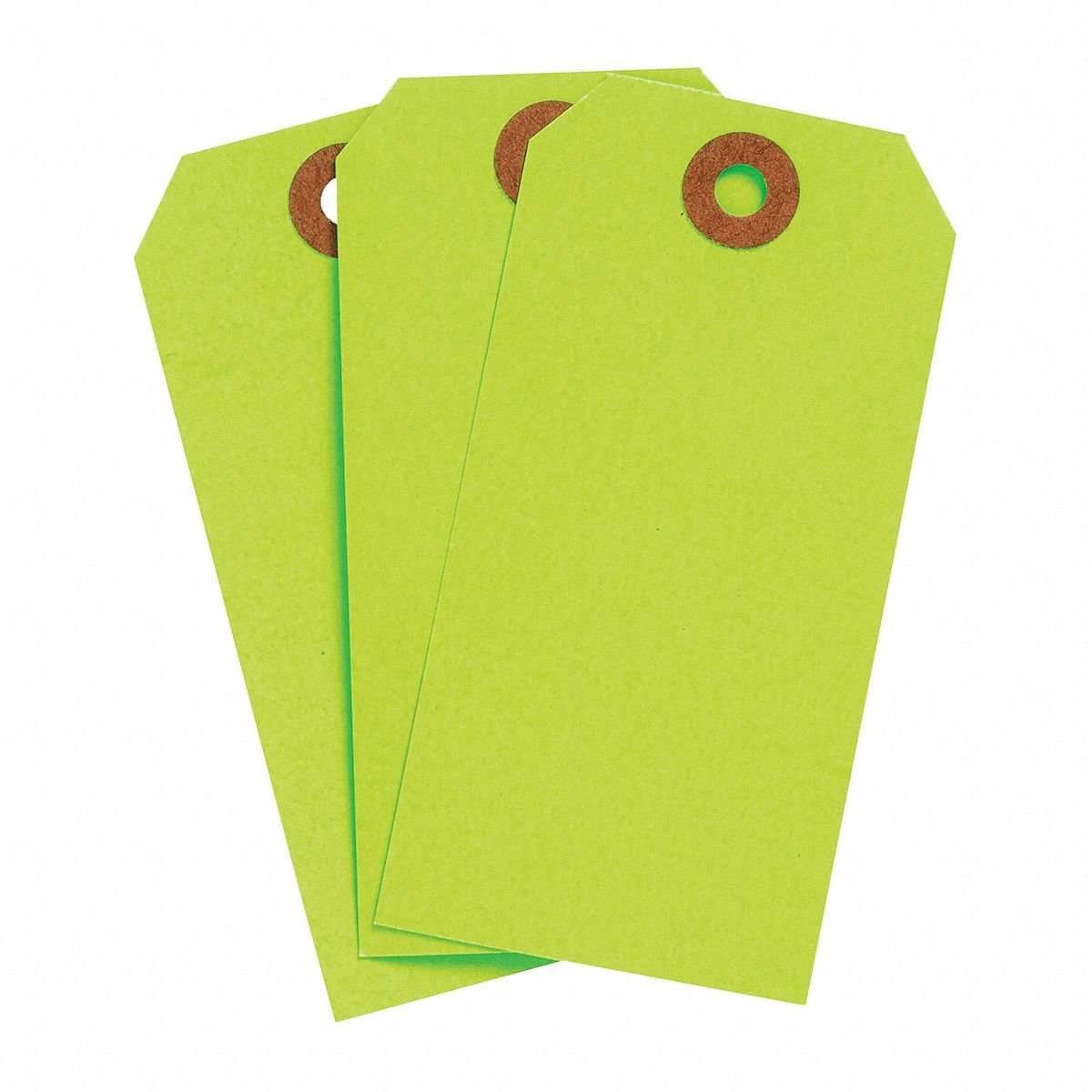 BRADY Shipping Tag: #4, 4 1/4 in Tag Ht, 2 1/8 in Tag Wd, 30 Points, Fluorescent Green, 1,000 PK