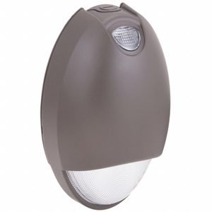 Emergency Light: 3 W Lamp Watt, 6 W Emergency Watt, 100 to 300V AC, 2 Lamp Heads, Aluminum, Surface