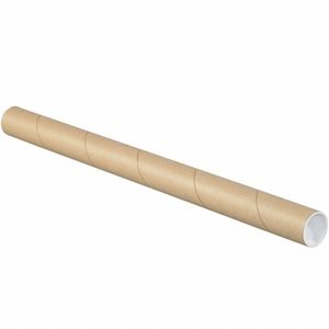 Mailing Tube: 1 1/2 in x 6 in, 1/16 in Wall Thick, Brown, 50 PK