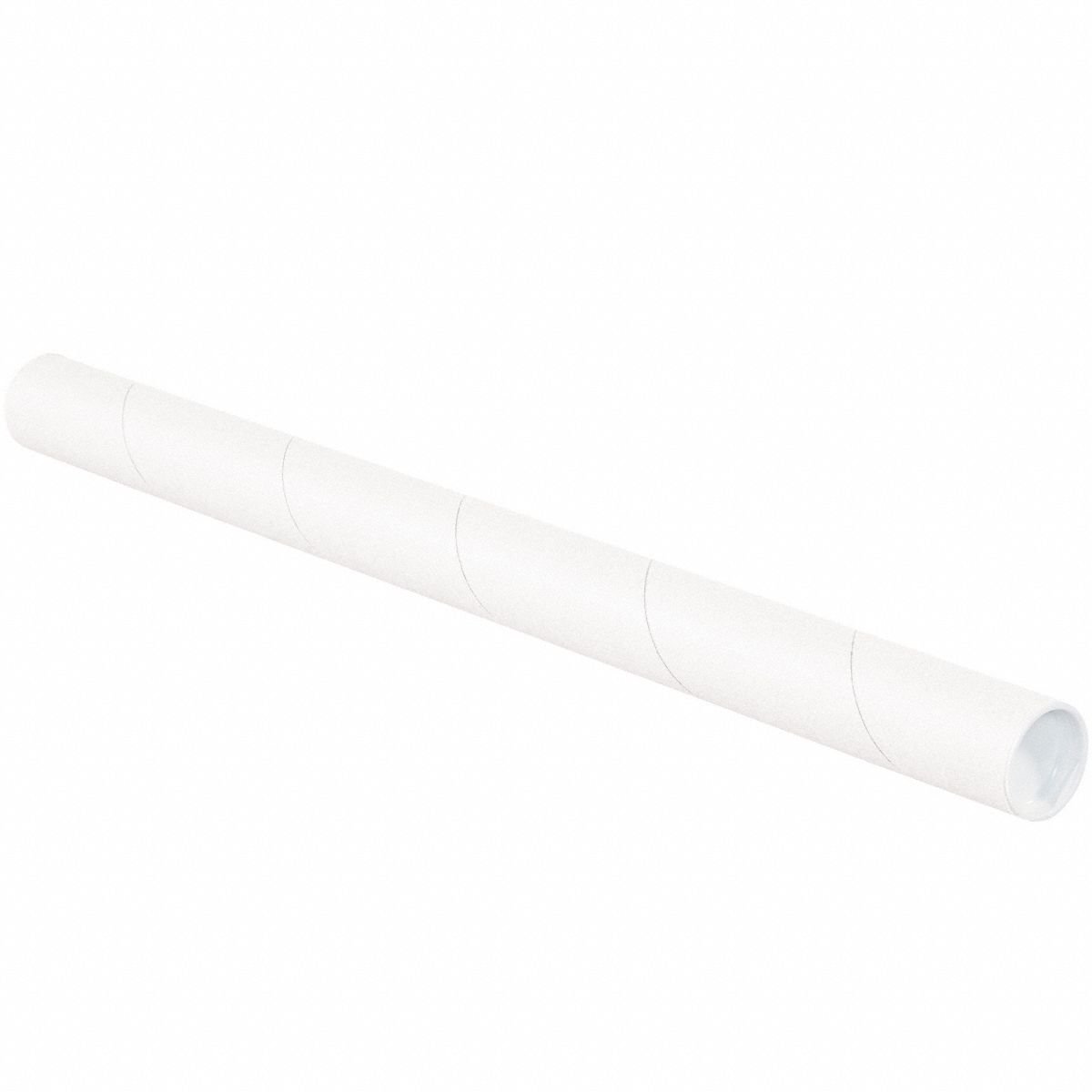 Mailing Tube: 1 1/2 in x 18 in, 1/16 in Wall Thick, Brown, 50 PK
