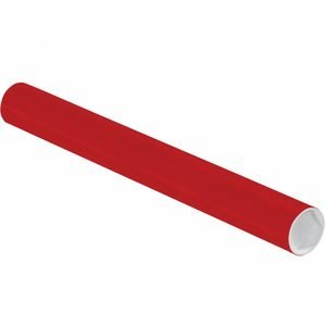 Mailing Tube: 2 in x 18 in, 1/16 in Wall Thick, Red, 50 PK