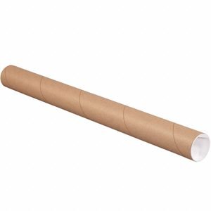 Mailing Tube: 2 in x 20 in, 1/16 in Wall Thick, Brown, 50 PK