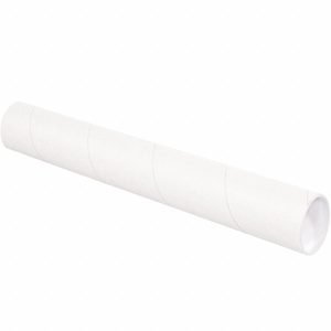 Mailing Tube: 3 in x 36 in, 1/16 in Wall Thick, White, 24 PK