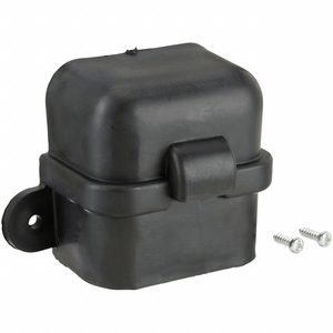 DAYTON Capacitor Terminal Guard: 2 in Compatible Capacitor Wd, Side, 1 Lead Holes, 2 in W, 1 Pieces