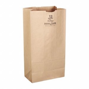 Grocery Bag: 7 1/6 in Wd, 4 1/2 in Dp, 13 3/4 in Ht, Grocery Bag, Kraft, 400 PK